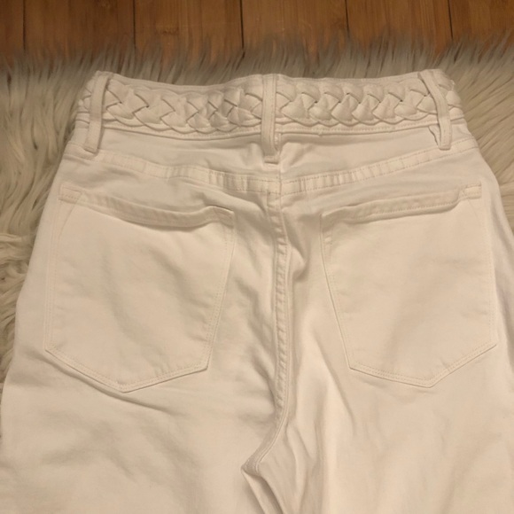 FRAME Baggy Palazzo Wide Leg High Rise Braided Waistline White Denim Jeans 27 - Picture 8 of 12